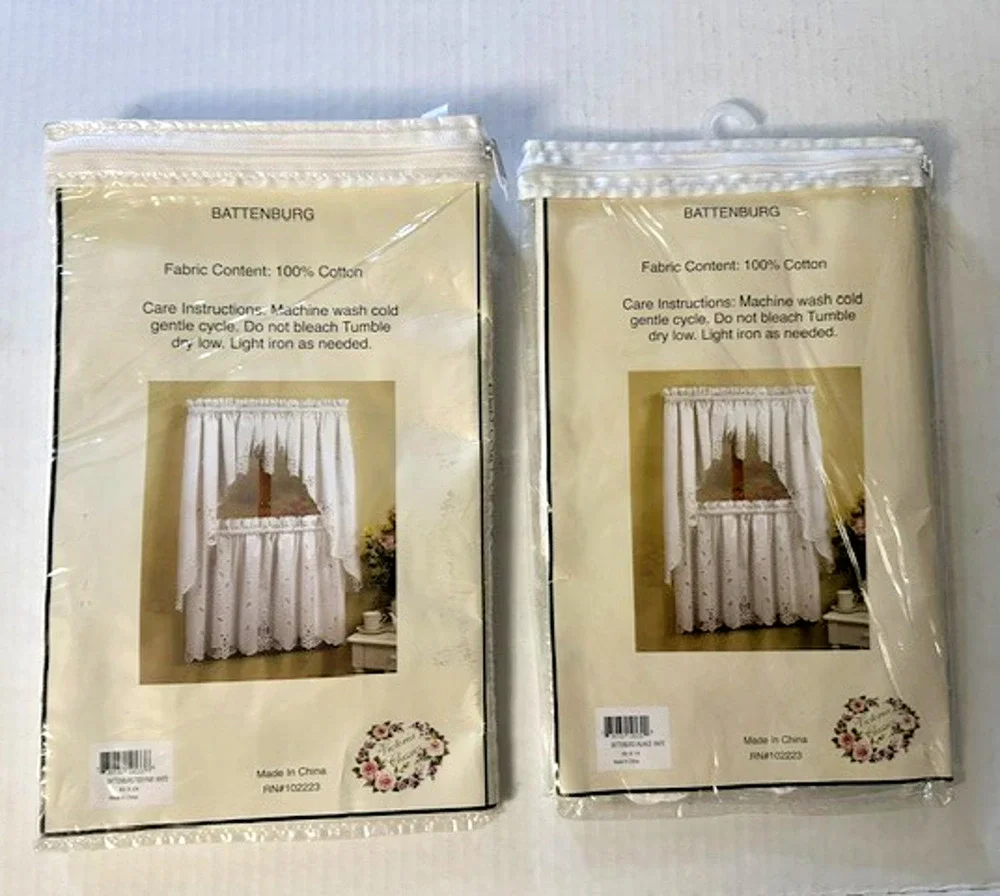 Battenburg Tier Pair 60x24 and Valance 60x14 New White